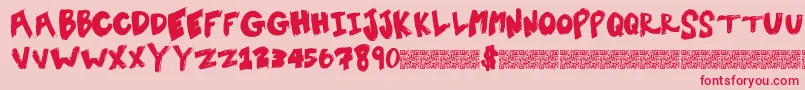 Tentsale Font – Red Fonts on Pink Background