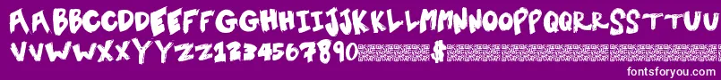 Czcionka Tentsale – białe czcionki na fioletowym tle