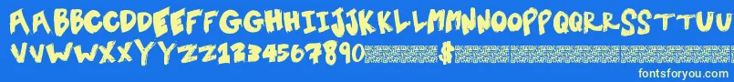 Шрифт Tentsale – жёлтые шрифты на синем фоне