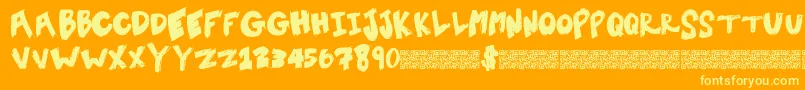 Tentsale Font – Yellow Fonts on Orange Background