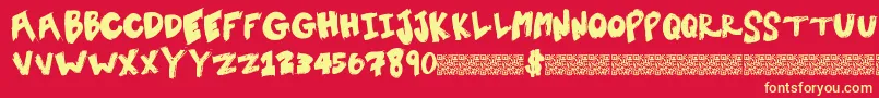 Tentsale Font – Yellow Fonts on Red Background