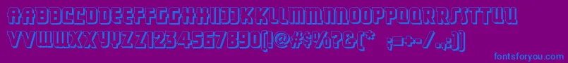 フォントDancingdonutsnf – 紫色の背景に青い文字