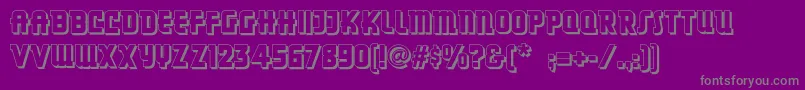 Dancingdonutsnf-fontti – harmaat kirjasimet violetilla taustalla