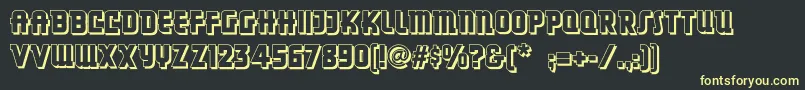 Dancingdonutsnf-fontti – keltaiset fontit mustalla taustalla