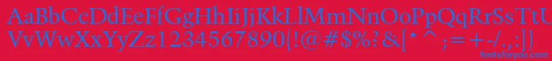 Kuenstler480Bt Font – Blue Fonts on Red Background