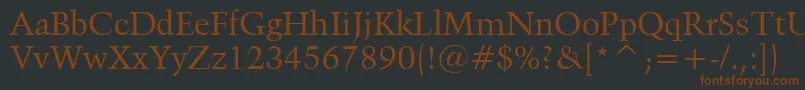 Шрифт Kuenstler480Bt – коричневые шрифты на чёрном фоне