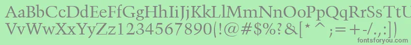 フォントKuenstler480Bt – 緑の背景に灰色の文字