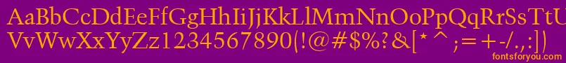 Kuenstler480Bt Font – Orange Fonts on Purple Background