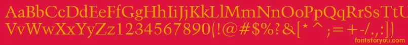 Kuenstler480Bt Font – Orange Fonts on Red Background