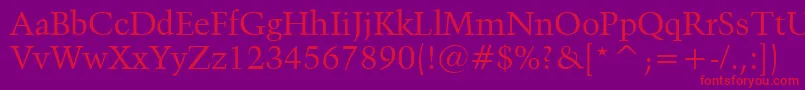 Kuenstler480Bt Font – Red Fonts on Purple Background