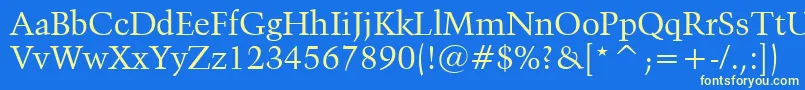 Kuenstler480Bt Font – Yellow Fonts on Blue Background