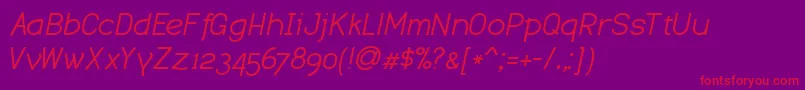 DustismoItalic Font – Red Fonts on Purple Background