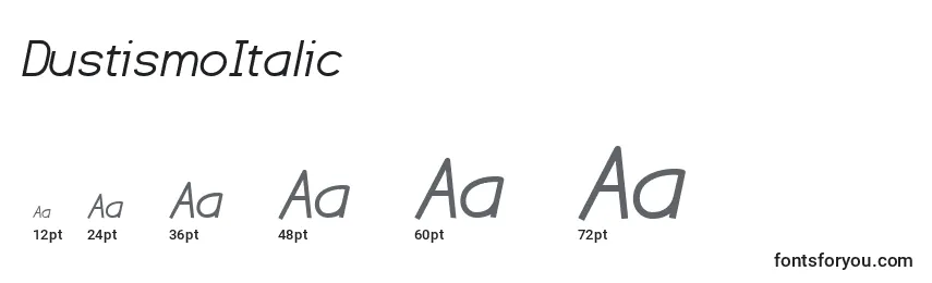 Размеры шрифта DustismoItalic