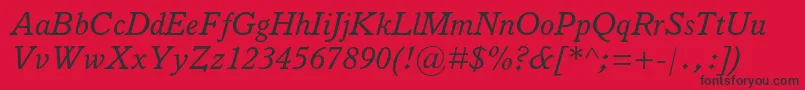 ItalianoldstylemtstdItalic Font – Black Fonts on Red Background