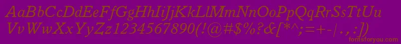 ItalianoldstylemtstdItalic Font – Brown Fonts on Purple Background