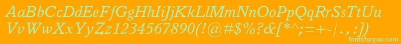 ItalianoldstylemtstdItalic Font – Green Fonts on Orange Background