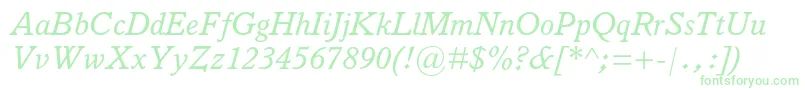 ItalianoldstylemtstdItalic Font – Green Fonts on White Background