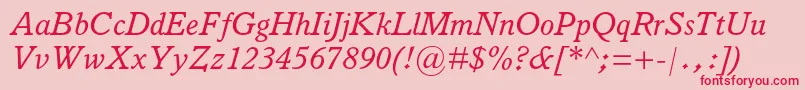 Шрифт ItalianoldstylemtstdItalic – красные шрифты на розовом фоне