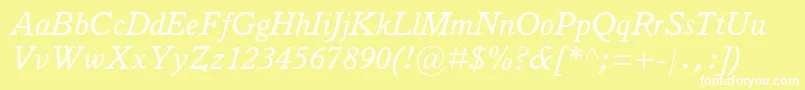 ItalianoldstylemtstdItalic Font – White Fonts on Yellow Background
