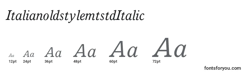 Размеры шрифта ItalianoldstylemtstdItalic