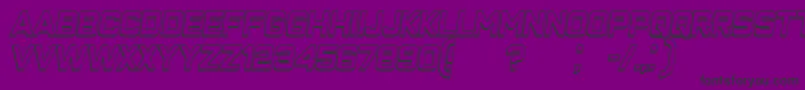 ClosenessOutlineItalic Font – Black Fonts on Purple Background