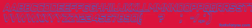 ClosenessOutlineItalic Font – Blue Fonts on Red Background