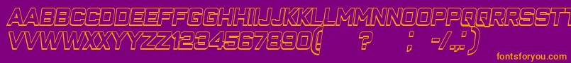 ClosenessOutlineItalic Font – Orange Fonts on Purple Background