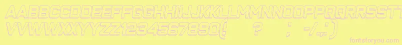 ClosenessOutlineItalic Font – Pink Fonts on Yellow Background