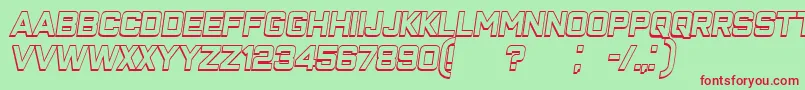 ClosenessOutlineItalic Font – Red Fonts on Green Background