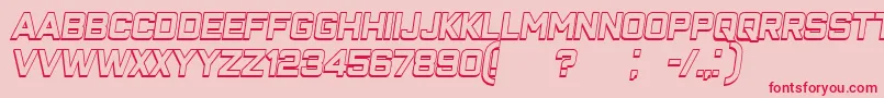 フォントClosenessOutlineItalic – ピンクの背景に赤い文字