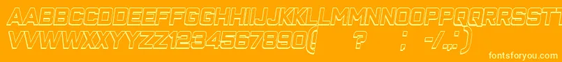 ClosenessOutlineItalic Font – Yellow Fonts on Orange Background