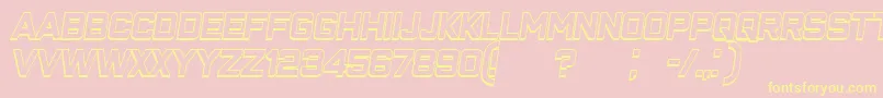 ClosenessOutlineItalic-Schriftart – Gelbe Schriften auf rosa Hintergrund