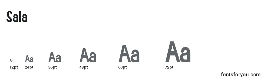 Размеры шрифта Sala