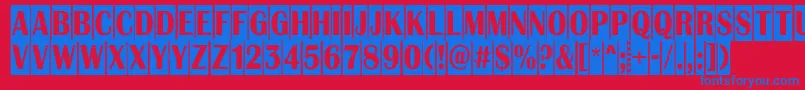 Albion9 Font – Blue Fonts on Red Background
