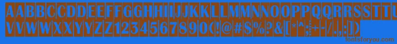 Albion9 Font – Brown Fonts on Blue Background
