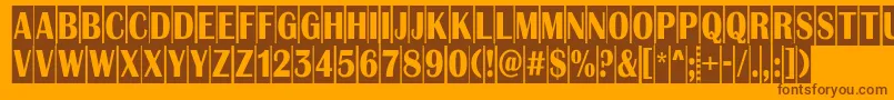 Albion9-fontti – ruskeat fontit oranssilla taustalla