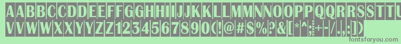 フォントAlbion9 – 緑の背景に灰色の文字