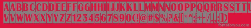 フォントAlbion9 – 赤い背景に灰色の文字