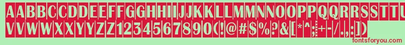Albion9 Font – Red Fonts on Green Background