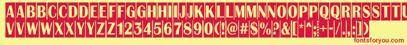 Albion9 Font – Red Fonts on Yellow Background