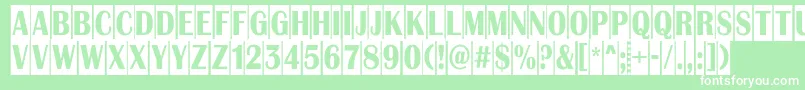 フォントAlbion9 – 緑の背景に白い文字