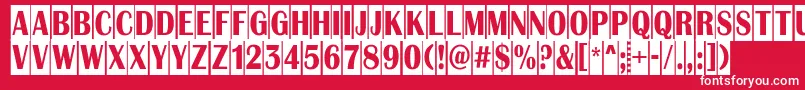 Albion9 Font – White Fonts on Red Background
