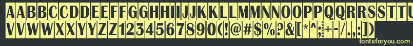 フォントAlbion9 – 黒い背景に黄色の文字