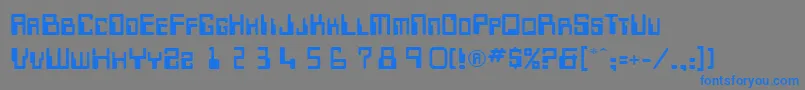 TechnocratRegular Font – Blue Fonts on Gray Background