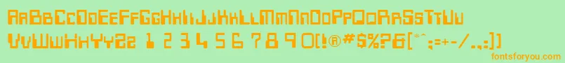 TechnocratRegular Font – Orange Fonts on Green Background