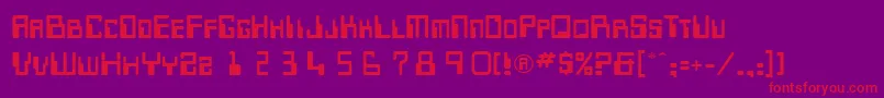 TechnocratRegular Font – Red Fonts on Purple Background