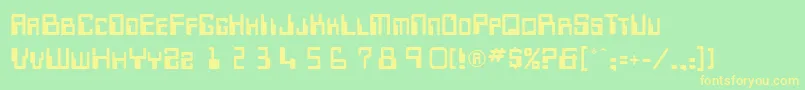 TechnocratRegular Font – Yellow Fonts on Green Background