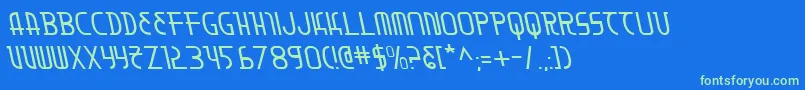 MoonDartLeftalic Font – Green Fonts on Blue Background