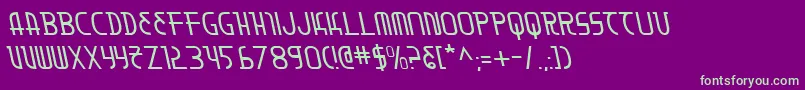 MoonDartLeftalic-fontti – vihreät fontit violetilla taustalla