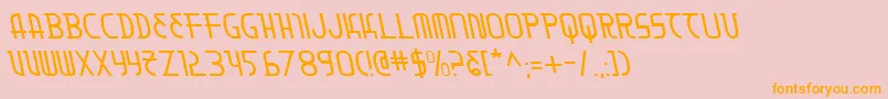 MoonDartLeftalic Font – Orange Fonts on Pink Background